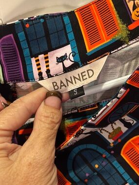 Banned Apparel Women's Halloween Print Skirt - Black & Teal